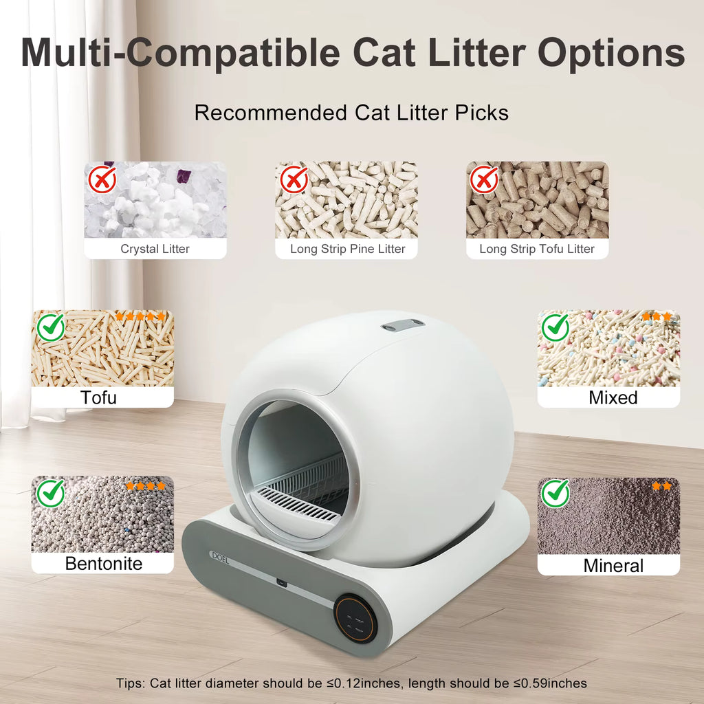 Self-Cleaning Automatic Cat Litter Box 65L